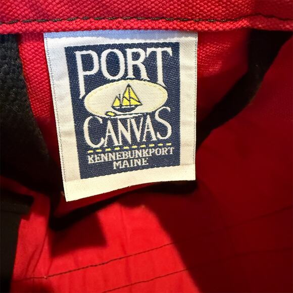 Port Canvas Westport Yarns Red/Black Duck Canvas Crafting Utility Tote Bag - Picture 8 of 10